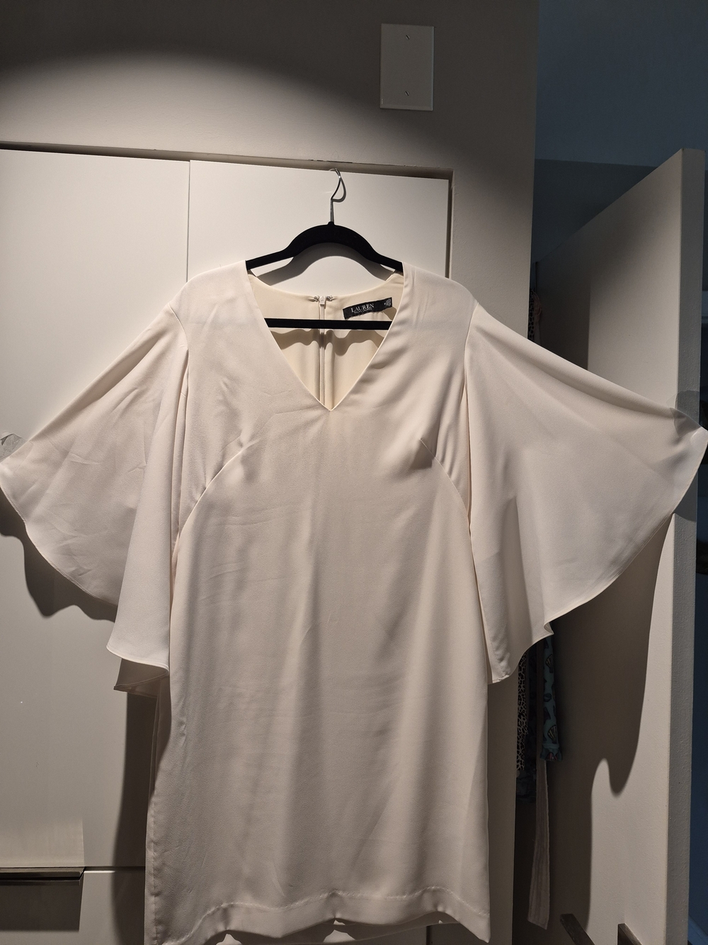 Ralph Lauren Cream V-Neck Flutter Sleeve Tunic